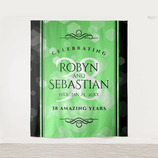 Elegante 38e smaragdgroene huwelijksverjaardag wandkleed (Voorkant)