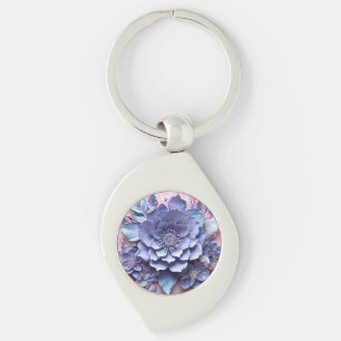 Elegante 3D papieren bloemschikking in pasteltinte Sleutelhanger