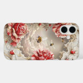 Elegante 3D-Rozen, bijen en botanische schoonheid Case-Mate iPhone Case (Achterkant (horizontaal))