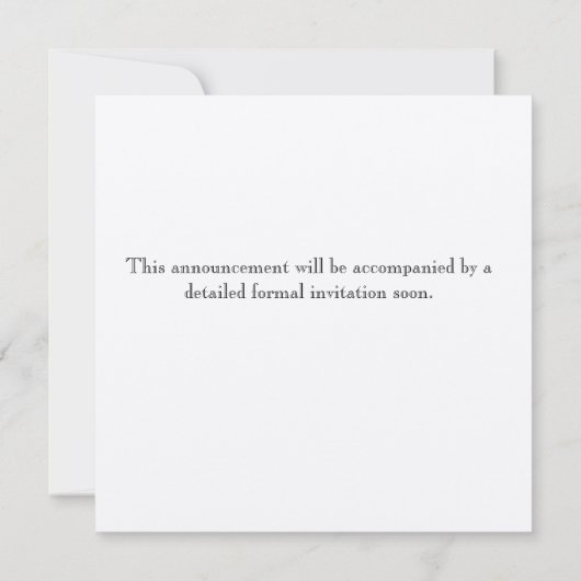 Elegante 3D-Rozen: Paarse lint datumbekendmaking Save The Date (Achterkant)