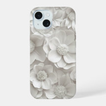 Elegante 3D witte bloem telefoonhoesje