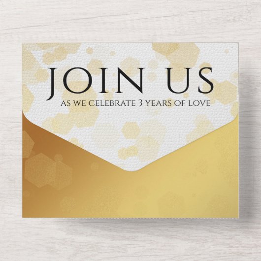 Elegante 3e Lederen Huwelijksverjaardag All In One Uitnodiging (Achterkant)