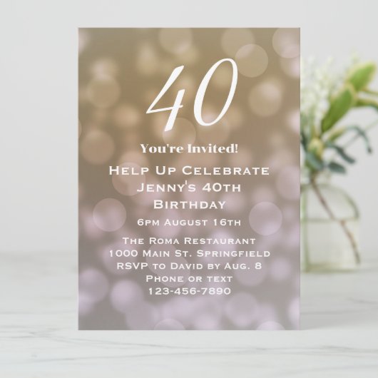 Elégante 40e Invitation pour elle (Debout devant)