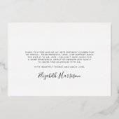 Elegante 40e verjaardag Folie dank u kaart (Achterkant)