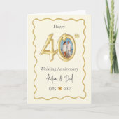 Elegante 40ste bruiloft Jubileum Kaart - Mama & Da (Voorkant)