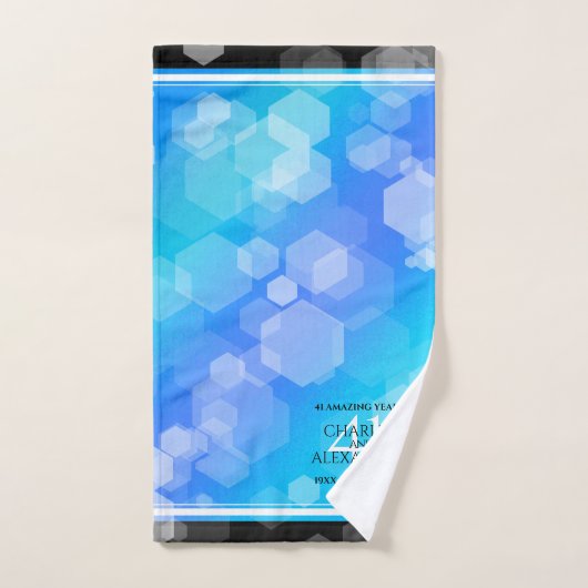 Elegante 41e Blauwe Topaz Huwelijksverjaardag Bad Handdoek (Handdoek)