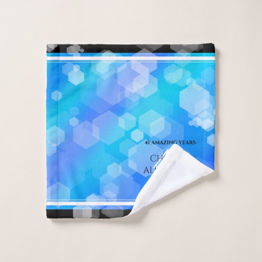 Elegante 41e Blauwe Topaz Huwelijksverjaardag Bad Handdoek (Wasdoekje)