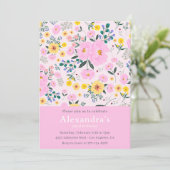 Elegante 42e verjaardag uitnodigingen Floral Chic (Staand voorkant)