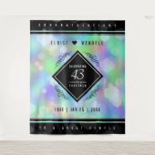 Elegante 43e Opaal Bruiloftsjubileum Viering Wandkleed (Voorkant)