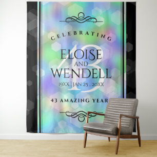 Elegante 43e Opal Huwelijksjubileum Viering Wandkleed
