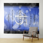 Elegante 45e saffier bruiloft jubileum wandkleed (In Situ (horizontaal))