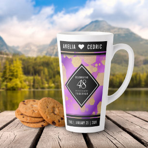 Elegante 48e Amethist Huwelijksjubileum Latte Mok