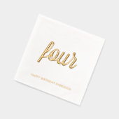 Elegante 4e verjaardag Modern Gold Foil servetten (Links)