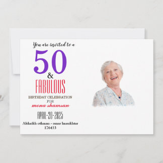 Elegante 50 & Fabulous Verjaardag Kaart