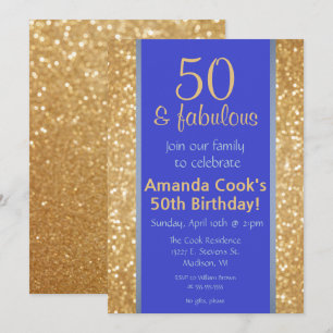 Elegante 50 & fantastische 50e verjaardag uitnodig kaart