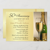 Elegante 50e gouden jubileumfeest uitnodigingen (Voorkant / Achterkant)