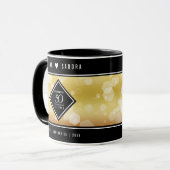 Elégante 50e Mug Anniversaire Mariage d'or (Devant gauche)