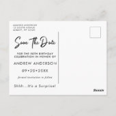 Elegante 50e verjaardag goud en zwart Save The Dat Briefkaart (Achterkant)