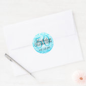 Elegante 50e verjaardag Turquoise Glitter Lights Ronde Sticker (Envelop)