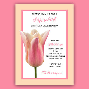Elegante 50e verjaardag verrassings tulpen kaart