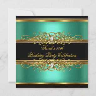 Elegante 50e verpartij Jade Groen Goud Zwart Kaart