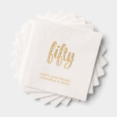 Elegante 50ste bruiloft Jubileum Gold Foil servett Folie Servetten (Insitu (Gestapeld))