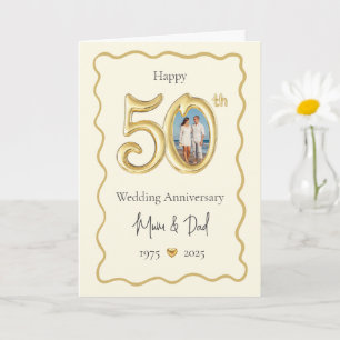 Elegante 50ste bruiloft Jubileum Kaart - Mama & Da