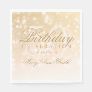 Elegante 50ste verjaardag Gold Bokeh Sparkle Light Servetten