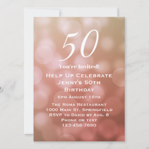 Elegante 50ste verjaardag uitnodiging voor haar in