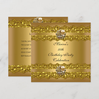 Elegante 50ste verpartij gouden parel juweel kaart