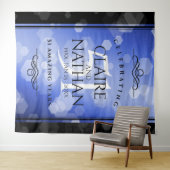 Elegante 51e saffier bruiloft jubileum wandkleed (In Situ (horizontaal))