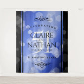 Elegante 51e saffier bruiloft jubileum wandkleed (Voorkant)