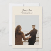 Elegante 5 foto-collage script calligrafie bruilof save the date (Voorkant)