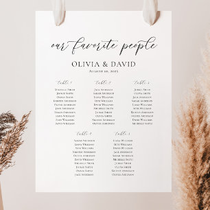 Elegante 5 Tafels Onze Favoriete Personen Zitplaat Poster