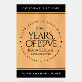 Élégante 5ème anniversaire de Mariage de bois (Recto)