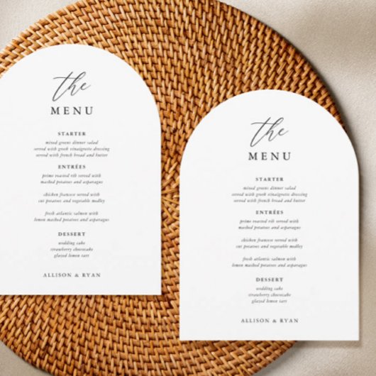 Elegante 5x7" huwelijksmenu kaart plat menu