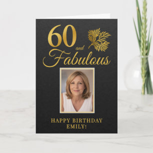 Elegante 60 en Fabulous Twigs 60e verjaardagsfoto Kaart