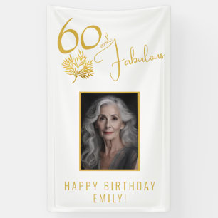 Elegante 60 en Fabulous Twigs 60ste verjaardag fot Spandoek
