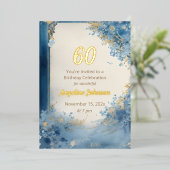 Elegante 60e Verjaardag Folie Uitnodiging (Staand Voorkant)