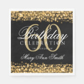 Elegante 60e verjaardag Gouden Bokeh Sparkle Light Servet (Voorkant)