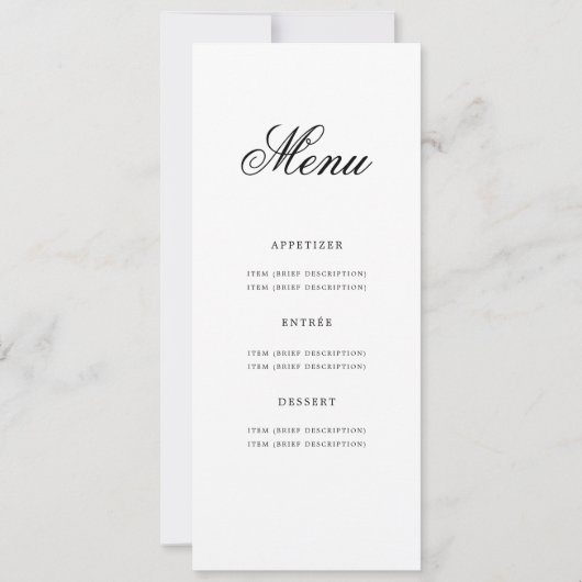 Elegante 60e verjaardag menu Gold Kaart (Achterkant)