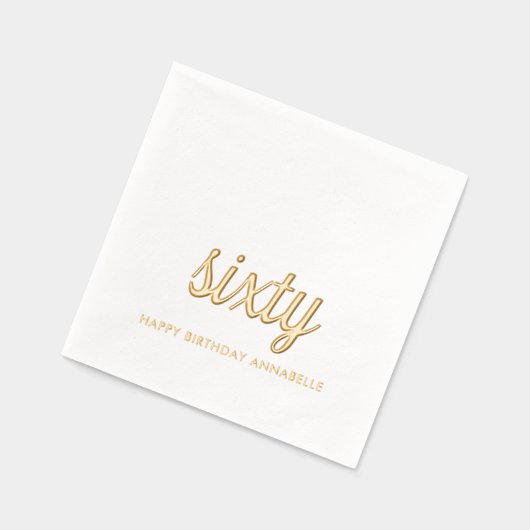 Elegante 60e verjaardag moderne gouden folie serve folie servetten (Links)