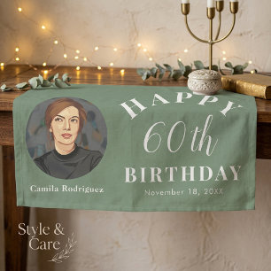 Elegante 60e verjaardagspartijbanner met foto spandoek