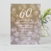 Elegante 60e verjaardagsuitnodiging voor haar kaart (Staand voorkant)