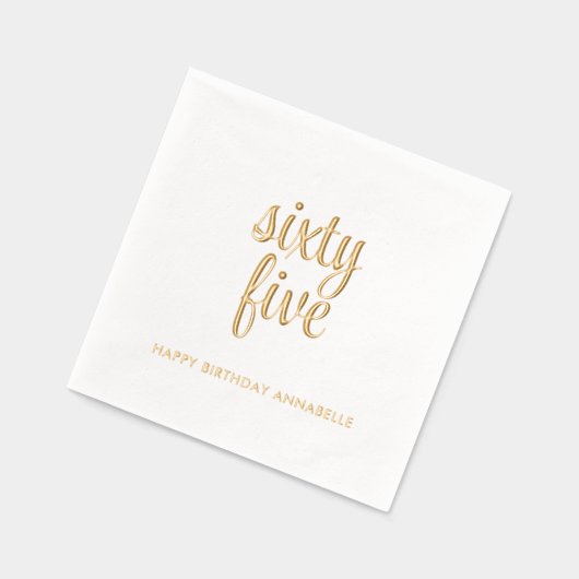 Elegante 65e verjaardag moderne gouden folie serve folie servetten (Links)