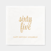 Elegante 65e verjaardag moderne gouden folie serve folie servetten (Voorkant)