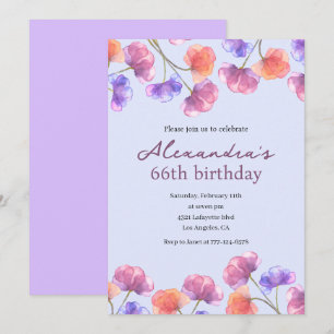 Elegante 66ste uitnodigingen Boho Bloem Chic