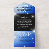 Elegante 67e Ster Saffier Huwelijksjubileum All In One Uitnodiging (Binnen)