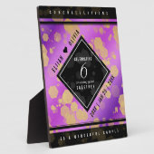 Elegante 6e amethist bruiloft jubileum fotoplaat (Zijkant)