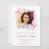 Elegante 6e verjaardag uitnodigingen Foto Boho (Voorkant)